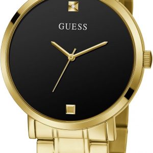 Guess Reloj de acero inoxidable con esfera de diamante genuino