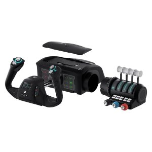 Turtle Beach VelocityOne Flight Universal Control System - Xbox Series X & Xbox Series S, Xbox One & Windows 10 & 11 PCs with Yoke Handle, Throttle Quadrant, Trim Wheel & Rudder Controls | Xbox Series X|S, Xbox One, Windows PC, Complete Controls, Yoke Handle, Throttle Quadrant, Trim Wheel & Rudder Controls, Black