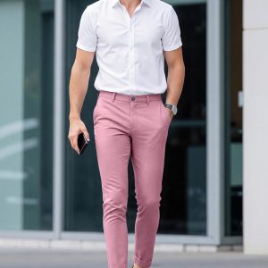 GINGTTO - Pantalones de vestir para hombre, ajustados, con puños elásticos