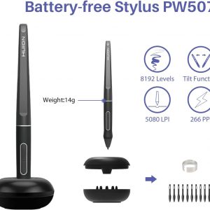HUION KAMVAS Pro 16 Drawing Tablet with Screen, 8192 Pen Pressure, 15.6Inch | Full-laminated Anti-Glare Glass Art Tablet with Battery-Free Pen Tilt Function 6 Hot Keys Touch Bar, Work with PC, MAC, Linux