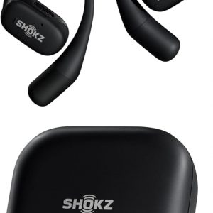 SHOKZ OpenFit-Open-Ear True Wireless Bluetooth Headphones with Microphone,Earbuds with Earhooks,Sweat Resistant,Fast Charging,28HRS Playtime,Compatible with iPhone&Android,Black,Bluetooth5.2