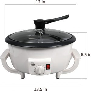 Coffee Roaster Machine for Home Use, 800g Capacity Electric Coffee Bean Roaster Machine with Timer 0-240℃ Non-Stick for Cafe Shop, Nut, Peanut, Black Bean, Soybeans 110V 1200W