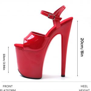 WUXIN H&P Sandalias de plataforma de 8 pulgadas para mujer, con correa al tobillo, plataforma de tacón alto de 8 pulgadas, plataforma exótica de 7.9 in, zapatos de tacón de aguja