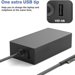 65W Surface Pro Charger Compatible with Microsoft Surface Laptop 2 3, Surface Pro X 11 10 9 8 7 6 5 4 3, Surface Go 2 Go 3, Surface Book 1 2 Microsoft Surface Charger Power Supply Adapter