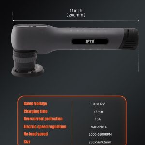 Cordless Mini Polisher, SPTA 12V Cordless Polisher for Detailed Polishing, Cordless Car Buffer Polisher, RO&DA Buffer Polisher with Mini Polishing Pads and Wool Pads for Polishing, Sanding, Cleaning