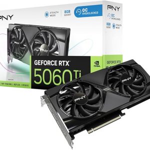 PNY NVIDIA GeForce RTX™ 5060 Ti OC Dual Fan, Graphics Card (8GB GDDR7, 128-bit, Boost Speed: 2692 MHz, SFF-Ready, PCIe® 5.0, HDMI®/DP 2.1, 2-Slot, NVIDIA Blackwell Architecture, DLSS 4)