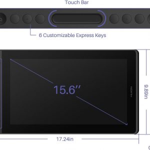 HUION KAMVAS Pro 16 Drawing Tablet with Screen, 8192 Pen Pressure, 15.6Inch | Full-laminated Anti-Glare Glass Art Tablet with Battery-Free Pen Tilt Function 6 Hot Keys Touch Bar, Work with PC, MAC, Linux
