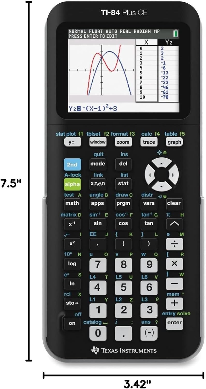Calculadora gráfica TI84PLSCEBLUBRY de Texas Instruments, Negro