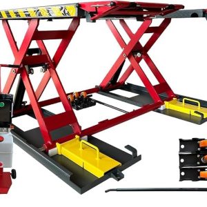 KATOOL Portable Car Lift Mid Rise Scissor Lift 7000lbs Lifting Capacity Max. Lifting Height 39" (More Easy to Access) Scissor Car Lift Scissor Auto Quick Jack for Home Garage and Shop, 110V