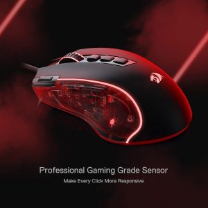 Redragon M612 Wired RGB Optical Gaming Mouse 8000 DPI Remapping Keys | Stable Lag-Free Connection, Redefine Keybinding Macro, Vibing Backlight, Ergonomic Grip Body Comfort