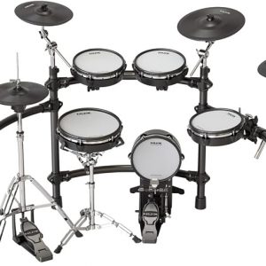 NUX Kit de batería digital insignia DM-8 para rendimiento en escenario y estudio, mejor sonido, 30 kits de batería preestablecidos HQ, 18 ranuras para kit definido por el usuario, importación de muestras WAV, audio Bluetooth + entrada auxiliar