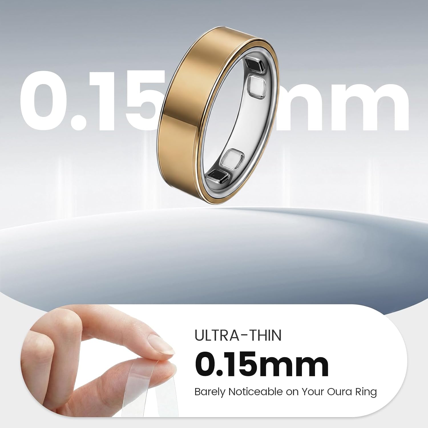 10 Pack Ultra-Thin Clear Skin Cover for Oura Ring Gen 5, Invisible Transparent Anti-Scratch Protector Smart Rings Accessories Protective Film for Oura Ring 5 (Clear, Size 8)