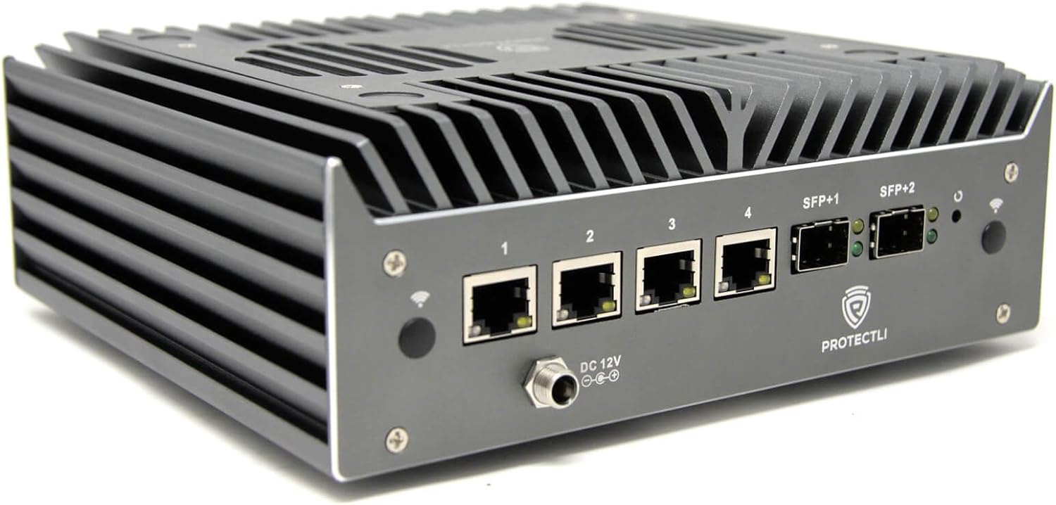 Protectli Vault Pro VP6650-6 Port, Micro Appliance/Mini PC - Intel i5, 2X 10G SFP+ & 4X 2.5G Ports, DDR5 RAM, M.2 NVMe or SATA SSD Storage, AES-NI, Barebones