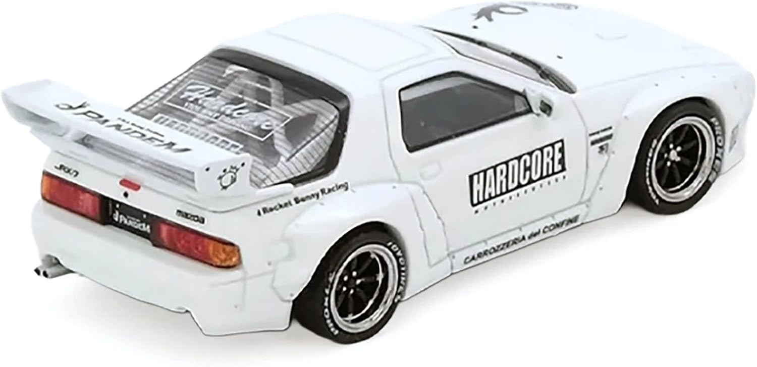 Diecast Model Car Compatible with Inno64 Mazda RX-7 FC3S Pandem Aero Widebody White 1/64 IN64-RX7FCP-WHI1