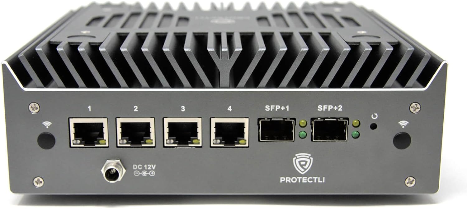 Protectli Vault Pro VP6650-6 Port, Micro Appliance/Mini PC - Intel i5, 2X 10G SFP+ & 4X 2.5G Ports, DDR5 RAM, M.2 NVMe or SATA SSD Storage, AES-NI, Barebones