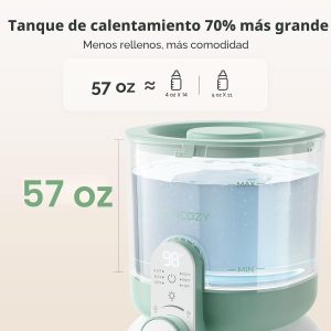 Momcozy Calentador de agua de doble luz para alimentación nocturna, calentador de biberones instantáneo para hacer fórmula, capacidad de 57 onzas más grande, dispensador de fórmula con 6 opciones de