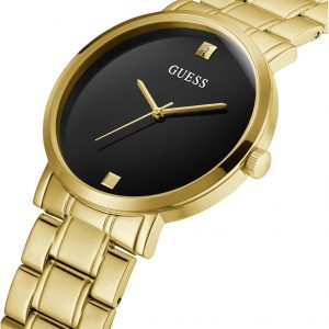 Guess Reloj de acero inoxidable con esfera de diamante genuino