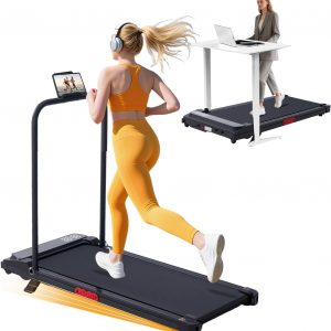 KASSADIN Walking Pad with Handle Bar, 2026 Upgrade Portable Small Treadmill with Handles for Home Small, 3.0HP Under Desk Walking Pad Treadmill with Incline, 0.6-7.6MPH, 350LBS