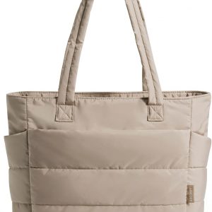 BAGSMART Tote Bag for Women, Lightweight Puffy Tote Bag with Compartments Shoulder Bag Handbag for Travel, Work, Gym | Lightweight