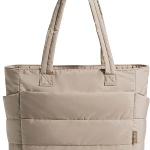 BAGSMART Tote Bag for Women, Lightweight Puffy Tote Bag with Compartments Shoulder Bag Handbag for Travel, Work, Gym | Lightweight