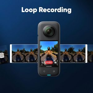 Insta360 Paquete de motocicleta X3: cámara impermeable 360 con sensores de 1/2 pulgada de 48 MP, video HDR activo 5.7K 360, foto 360 de 72 MP, lente única 4K, modo Me de 60 fps, estabilización