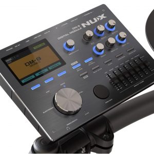 NUX Kit de batería digital insignia DM-8 para rendimiento en escenario y estudio, mejor sonido, 30 kits de batería preestablecidos HQ, 18 ranuras para kit definido por el usuario, importación de muestras WAV, audio Bluetooth + entrada auxiliar