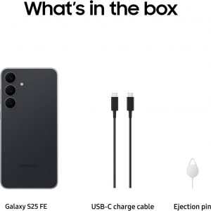 Samsung Galaxy S25 FE Cell Phone (2025), 128GB AI Smartphone, Unlocked Android, Large Display, 4900mAh Battery, High Res-Camera, AI Photo Edits, Durable, US 1 Yr Warranty, JetBlack | AI Smartphone
