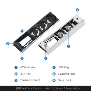 JUSPRO Cooling Fan for PS5 Slim, Upgraded Quiet Cooler Fan with LED Light for PS5 Slim Console Digital & Discs Edition