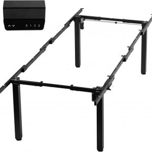 VIVO DESK-E-400B - Marco de escritorio eléctrico de 4 patas con motor dual para mesas de hasta 130 x 60 pulgadas y 352 libras, ajuste de altura del controlador de memoria, solo marco, negro, DESK-E-400B