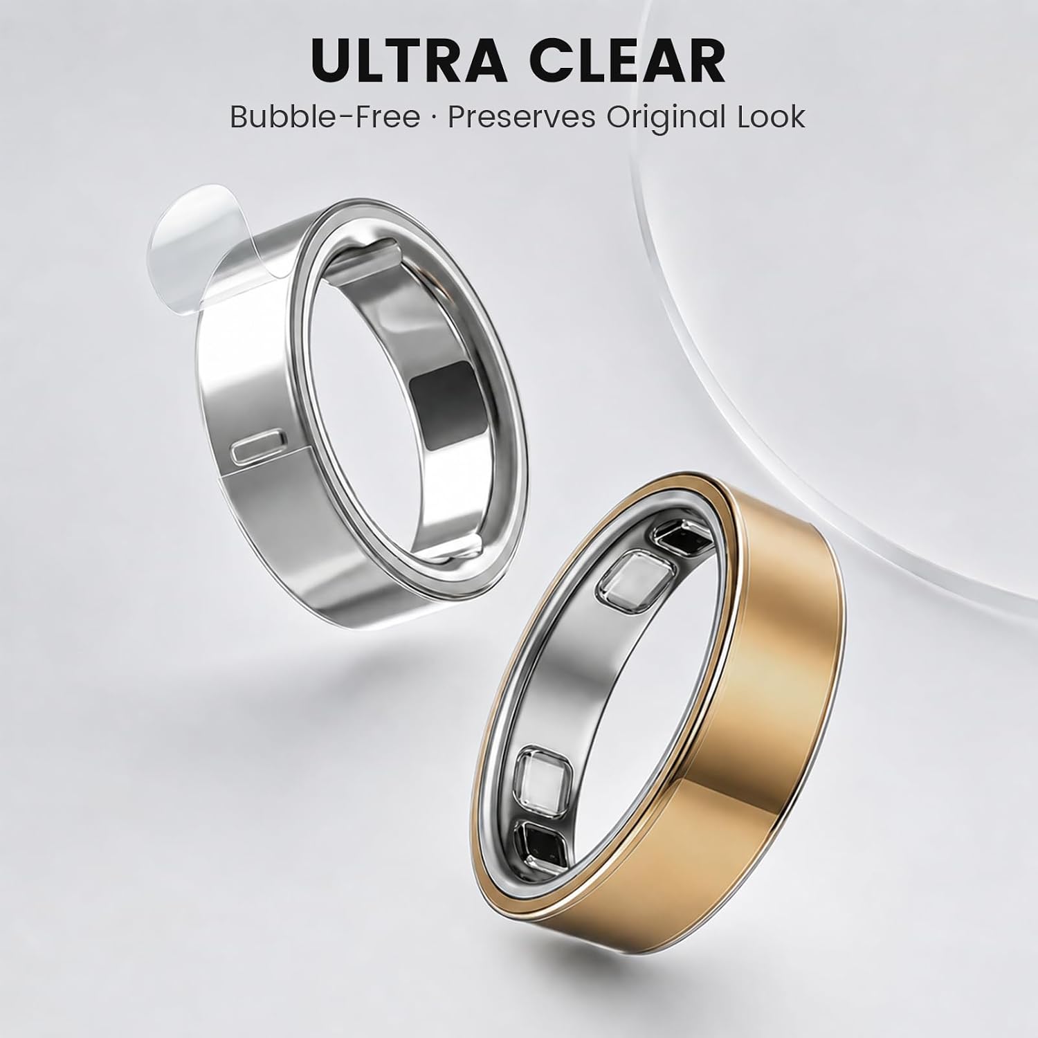 10 Pack Ultra-Thin Clear Skin Cover for Oura Ring Gen 5, Invisible Transparent Anti-Scratch Protector Smart Rings Accessories Protective Film for Oura Ring 5 (Clear, Size 8)