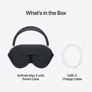 Apple AirPods Max 2 Wireless Over-Ear Headphones, Active Noise Cancellation, Adaptive Audio, Personalized Spatial Audio, Live Translation, Bluetooth Headphones for iPhone – Midnight