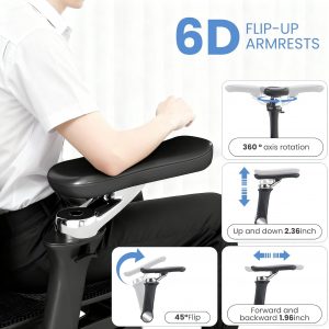 MOJAY Ergonomic Office Chair with Footrest | Big and Tall Design, High Back, 6D Armrest, 3D Headrest, Swivel Rolling, Home Office Use