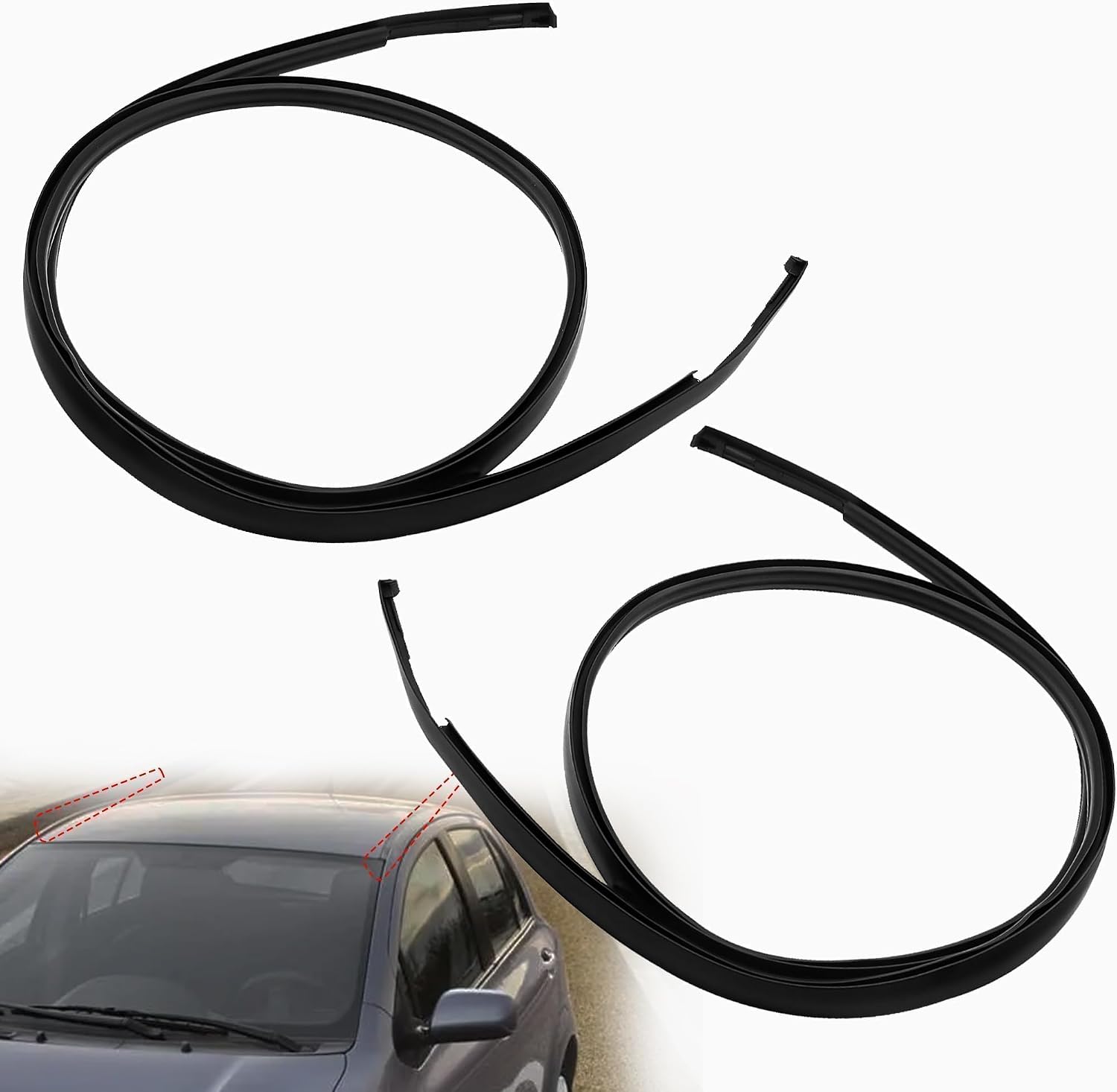 75551-52130 Pair Roof Drip Molding Strips Roof Molding Drip Weatherstrip Left and Right Side Fits for Toyota Yaris Hatchback 2006 2007 2008 2009 2010 2011 Replace 75551-52130