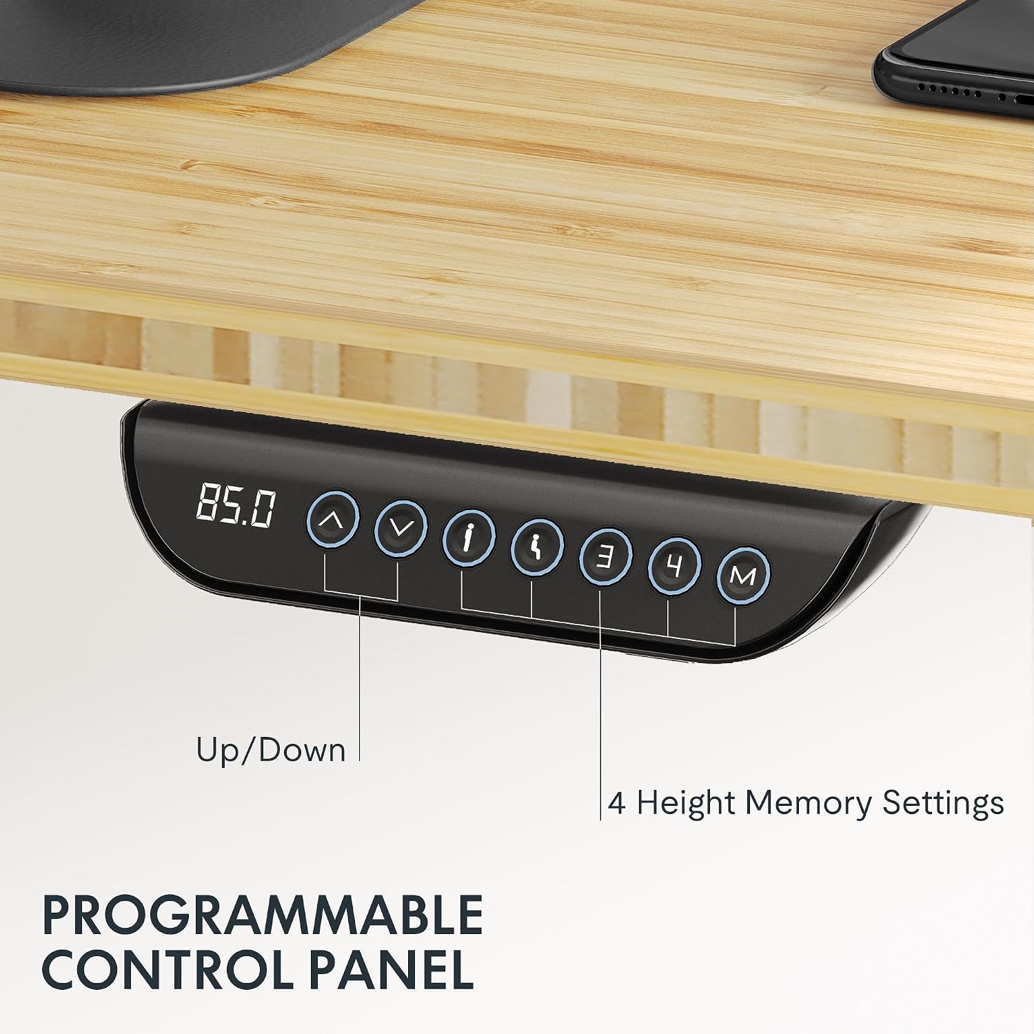 FLEXISPOT E6 MAX - Escritorio de pie de bambú de 55 x 28 pulgadas, con motor dual de 3 etapas de servicio pesado, capacidad de peso de 330 libras, escritorio de altura ajustable con gestión de cables
