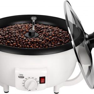 Coffee Roaster Machine for Home Use, 800g Capacity Electric Coffee Bean Roaster Machine with Timer 0-240℃ Non-Stick for Cafe Shop, Nut, Peanut, Black Bean, Soybeans 110V 1200W