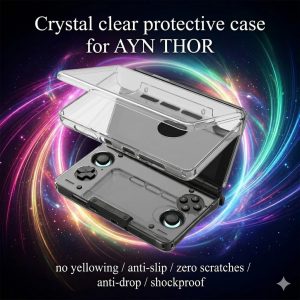 Funda protectora de mano para Ayn Thor, funda protectora completa de plástico transparente para consola de juegos Ayn Thor, cómoda funda rígida antideslizante a prueba de arañazos anticaídas