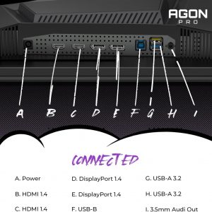 AOC Agon Pro 27 Inch Gaming Monitor QD OLED 240Hz 0.03ms, AG276QZD2 | 2560x1440 Computer Monitor, LED, HDR Ready, VESA Mount, Built-in Speakers, Console Ready, 4 year manufacturer Warranty
