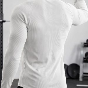 Aoysky Mens Long Sleeve Shirts Slim Fit Workout Basic Ribbed Undershirts | Gym Clothes, Training Running Hiking Activewear, Fall Pullover Tshirts