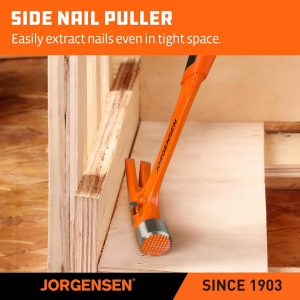 Jorgensen Martillo de 22 onzas, martillo de garra recta con soporte magnético para uñas, martillo de garra con cara fresada, extractor de uñas lateral, agarre absorbente de golpes, martillo forjado de una pieza resistente
