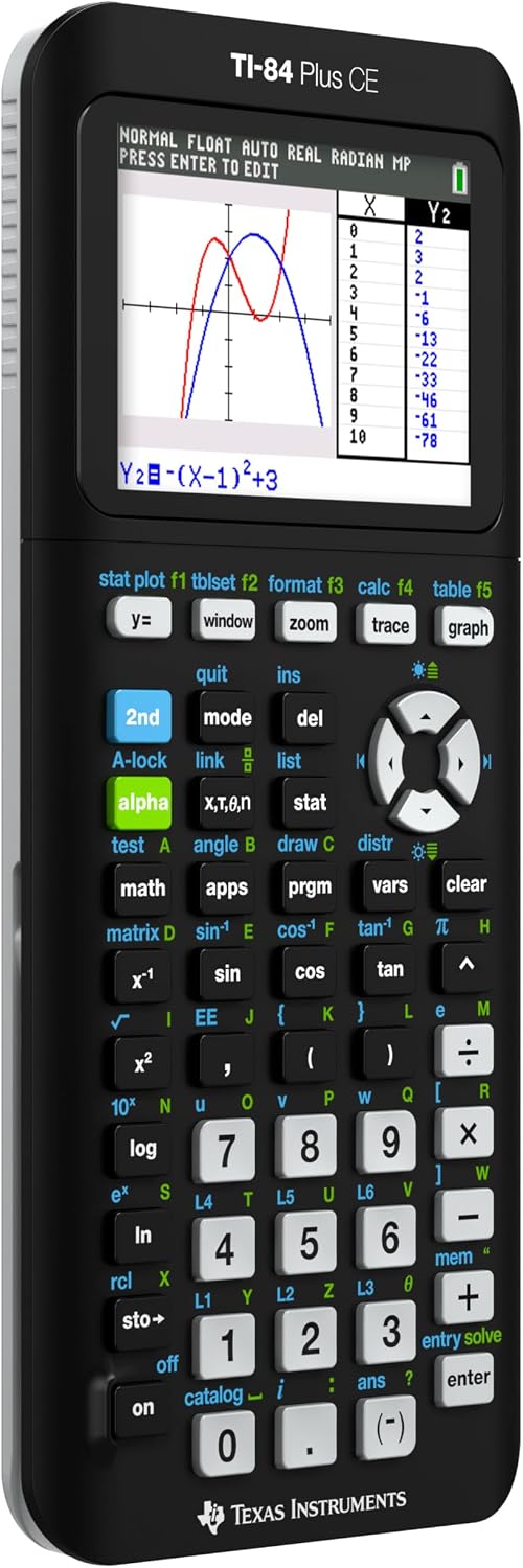 Calculadora gráfica TI84PLSCEBLUBRY de Texas Instruments, Negro