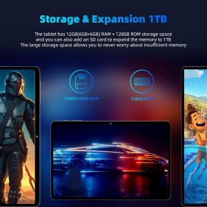 COLORROOM 2026 Android16 Tablet 11inch, Face Unlock, 18W Fast Charge,Black | 32GB+128GB+1TB Expand, Octa-core CPU, 8000mAh Large Battery, WiFi6, Touchscreen Display, Widevine L1 Tableta
