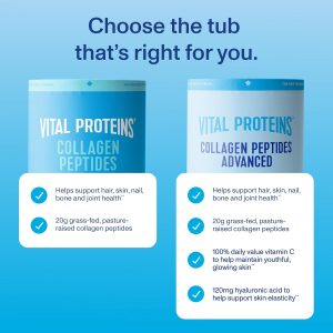 Vital Proteins Péptidos de colágeno en polvo, promueve la salud del cabello, las uñas, la piel, los huesos y las articulaciones, sin sabor 9.33 onzas