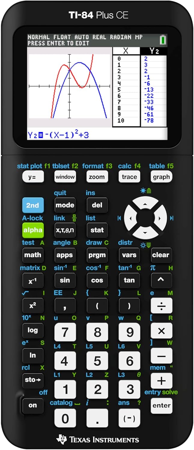 Calculadora gráfica TI84PLSCEBLUBRY de Texas Instruments, Negro