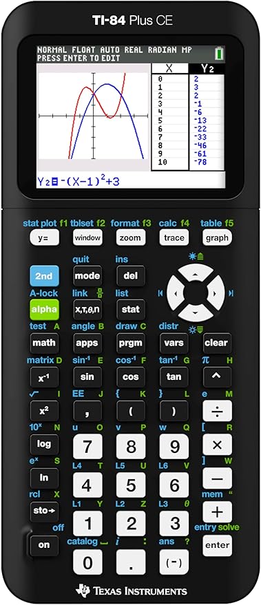 Calculadora gráfica TI84PLSCEBLUBRY de Texas Instruments, Negro