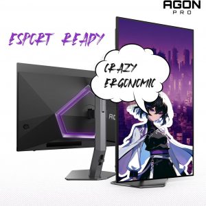 AOC Agon Pro 27 Inch Gaming Monitor QD OLED 240Hz 0.03ms, AG276QZD2 | 2560x1440 Computer Monitor, LED, HDR Ready, VESA Mount, Built-in Speakers, Console Ready, 4 year manufacturer Warranty