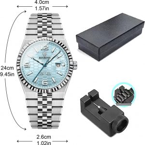 Mens Watches Stainless Steel Classic Business Waterproof Easy to Read Watch for Men with Date Chronograph Luminous Luxury Wrist Watches for Men