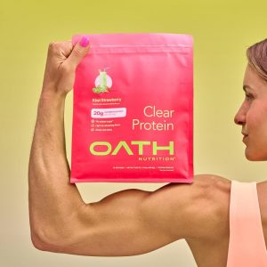 Oath Nutrition Clear Whey Isolate Protein Powder, Kiwi Strawberry, 20g Complete Protein per Serving, No Added Sugar, Grass-Fed, 21 Servings