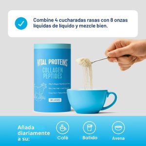 Vital Proteins Péptidos de colágeno en polvo, promueve la salud del cabello, las uñas, la piel, los huesos y las articulaciones, sin sabor 9.33 onzas