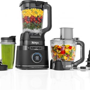 Ninja Kitchen System | Food Processor & Blender with BlendSense Technology | 8-Cup Bowl & 24-oz. To-Go Cup | For Smoothies, Cookie Dough, Salsa & More | 1800-Peak-Watt | Black | TB401