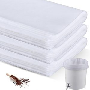 Cinnvoice 50 Pcs 20" x 20" Commercial Home Cold Brew Coffee Filter Bags with Drawstring, Disposable for Commercial Home Cold Brew Coffee Makers